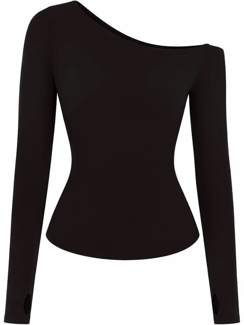 TA3 Sculpty One Shoulder Long Sleeve Top